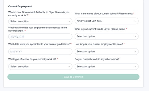 Employment Information Form 3