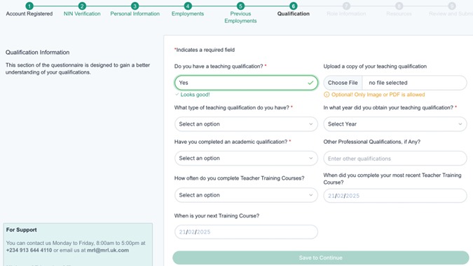 Qualification Form 2
